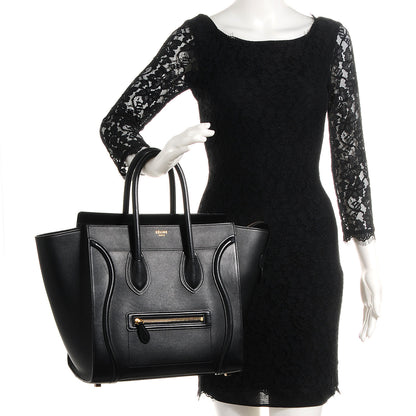 Celine Smooth Calfskin Mini Luggage Black 2 of 8