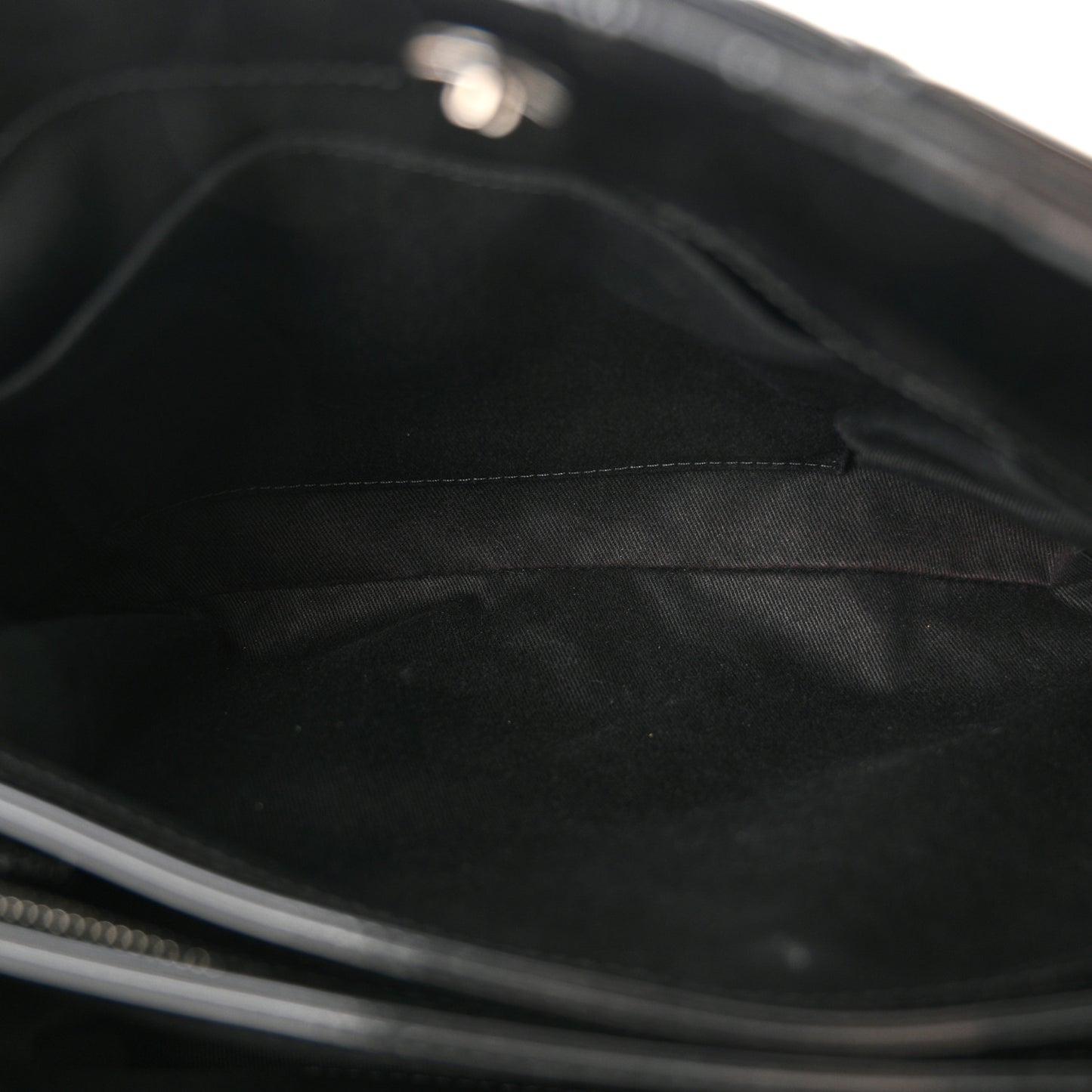 Patent Quilted Large Just Mademoiselle Bowling Bag Black