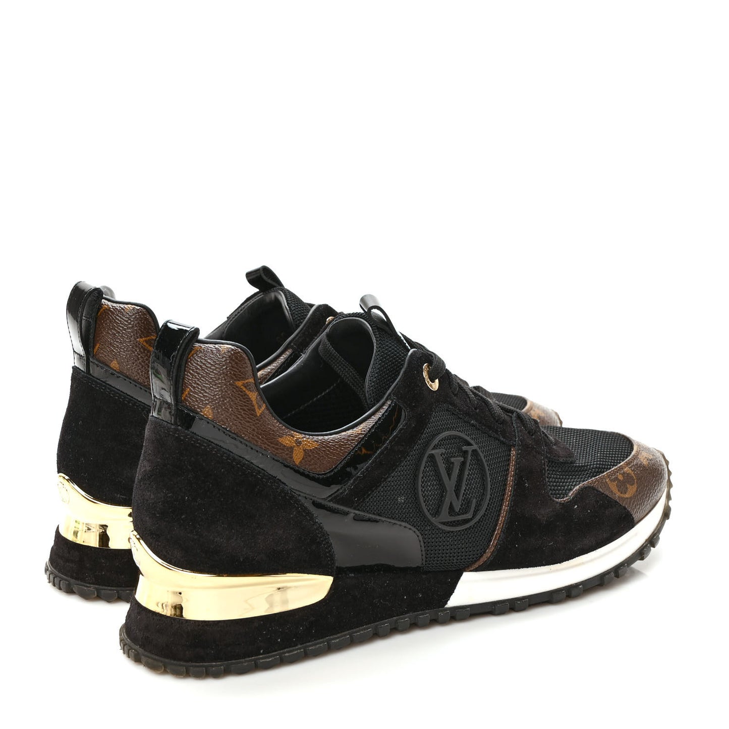 Suede Monogram Run Away Sneakers 40 Black