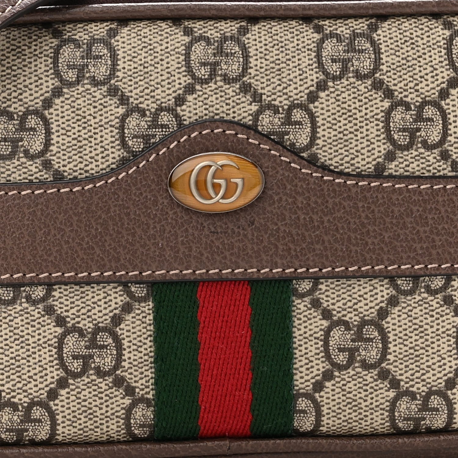 Gucci GG Supreme Monogram Web Mini Ophidia GG Bag Brown 8 of 10