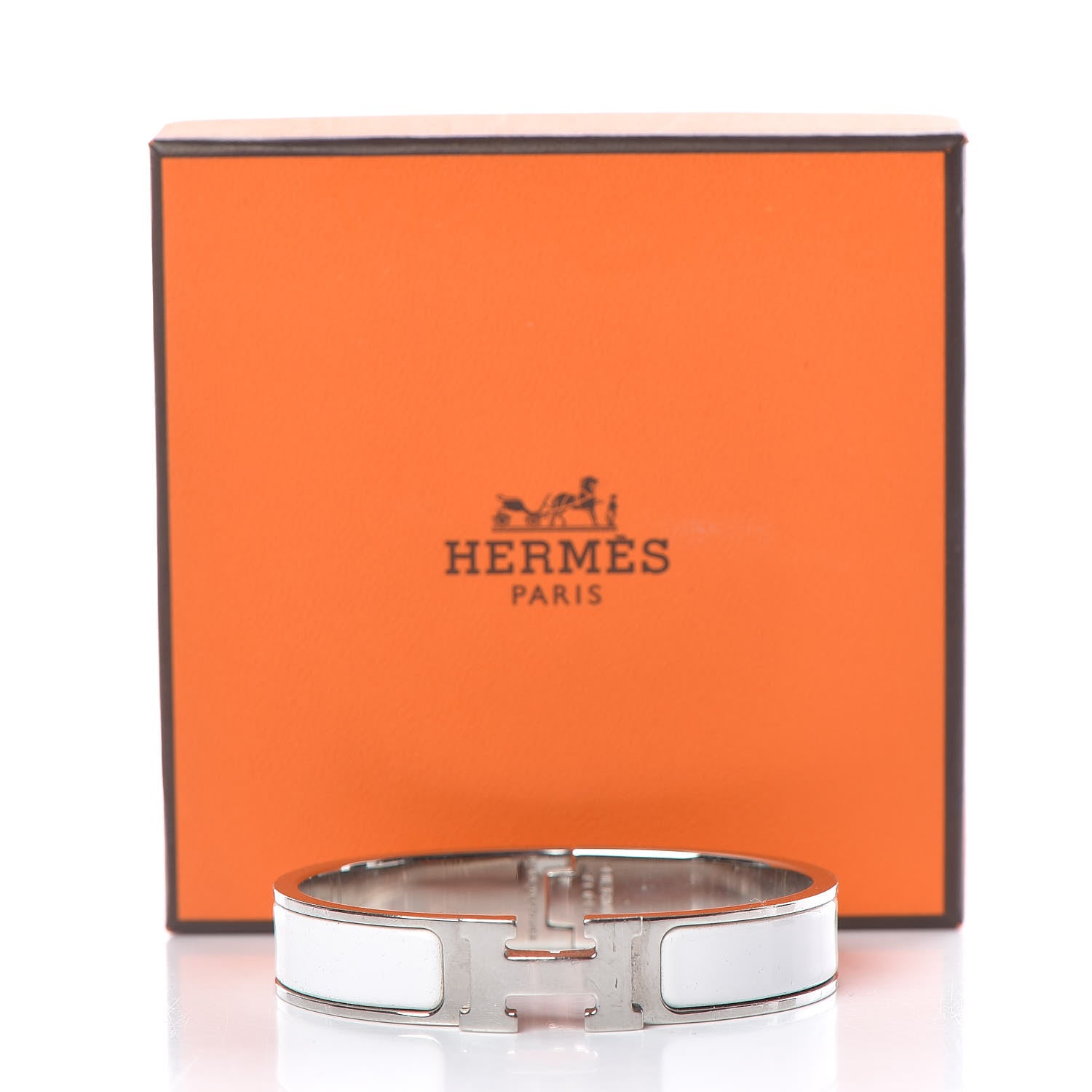 Hermes Enamel Narrow Clic Clac H Bracelet PM White 5 of 5