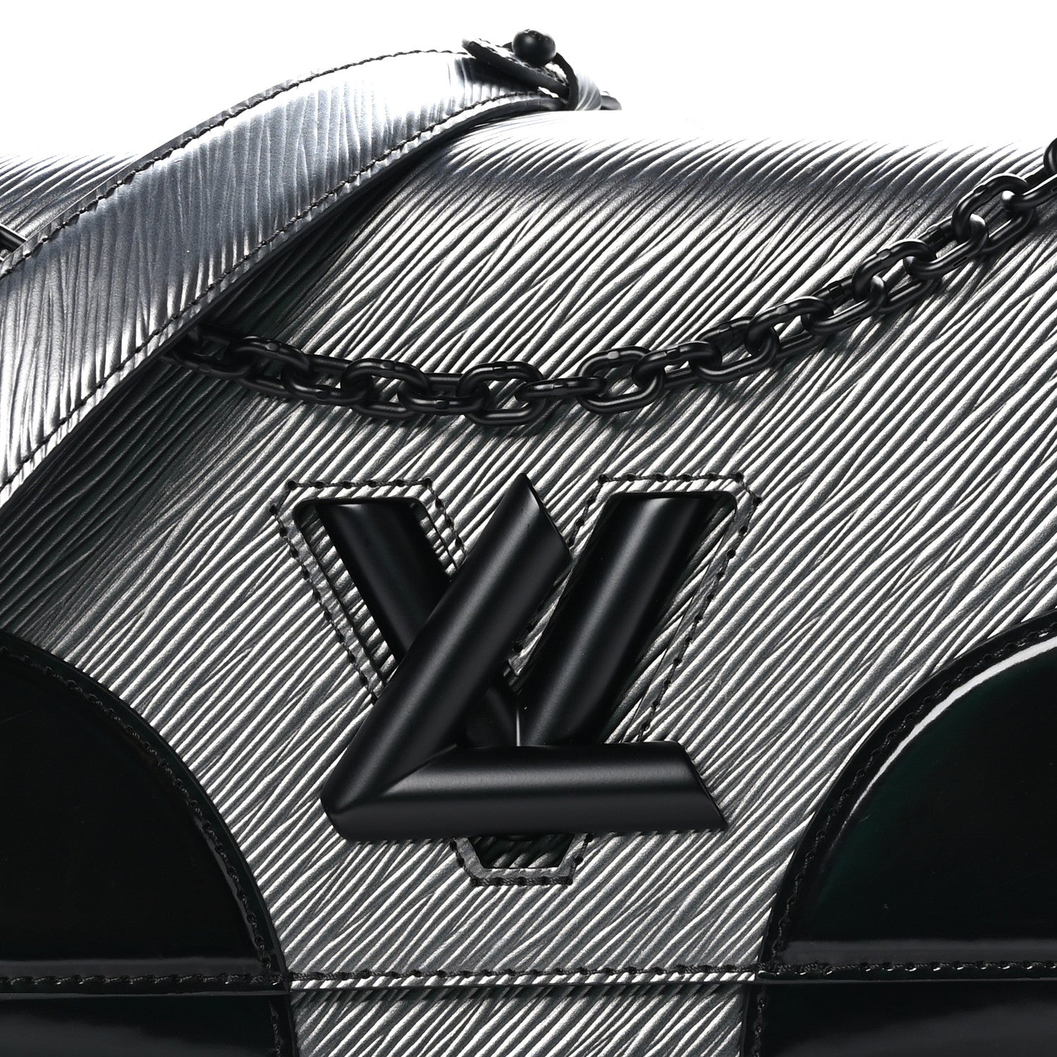 Louis Vuitton Epi Patent Twist Shoulder Bag MM Anthracite Nacre 7 of 10