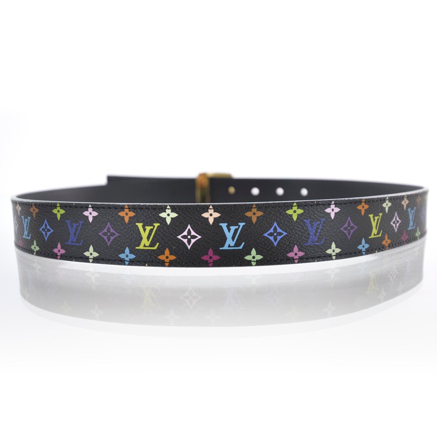Louis Vuitton Monogram Multicolor LV Cut Reversible Belt 85 34 Black 2 of 5