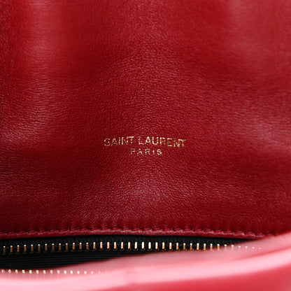 Saint Laurent Lambskin Quilted Toy Loulou Puffer Monogram Chain Satchel Red 8 of 13