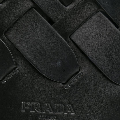 Prada Vitello Intreccio Bucket Bag Black 17 of 19