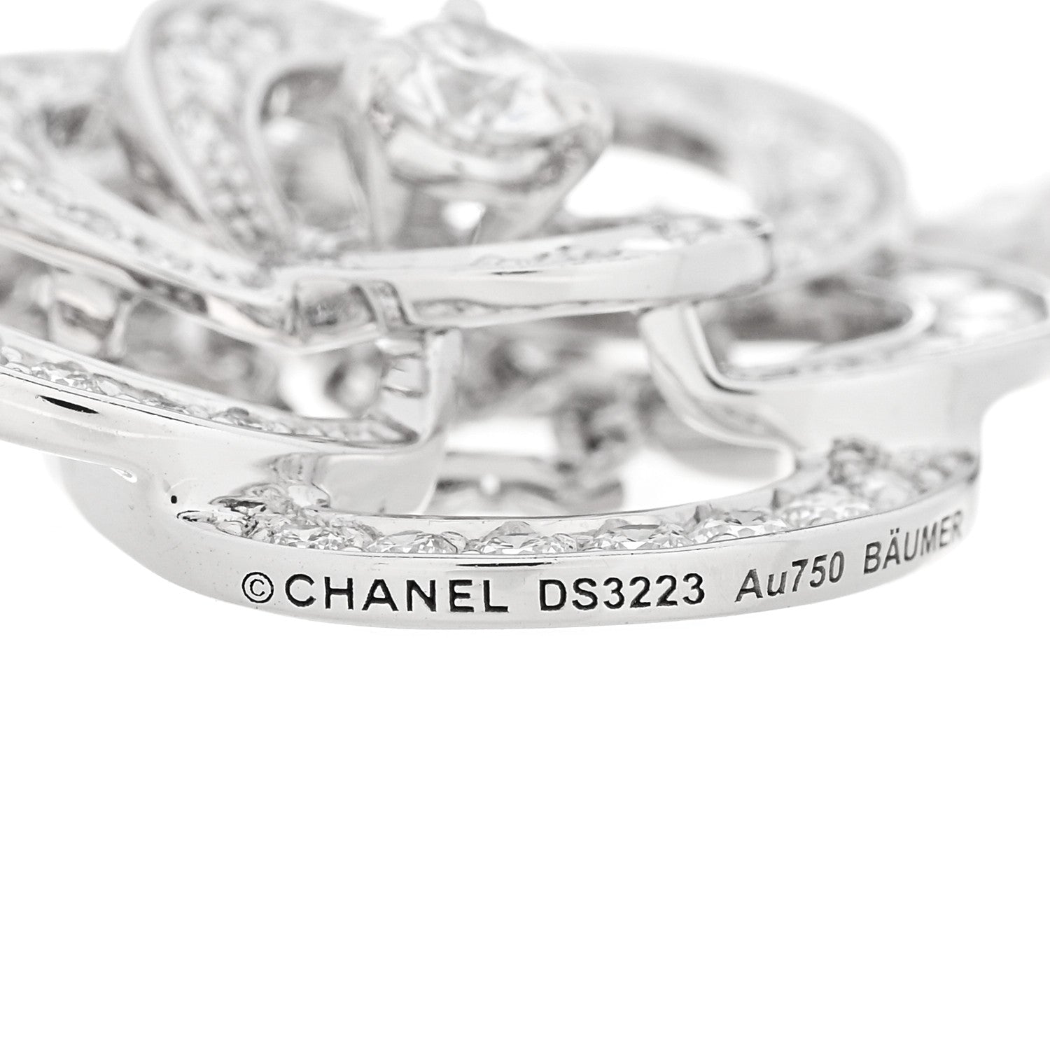 Chanel 18K White Gold Diamond Small Fil De Camelia Pendant Necklace 5 of 8