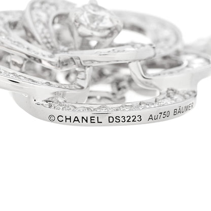 Chanel 18K White Gold Diamond Small Fil De Camelia Pendant Necklace 5 of 8