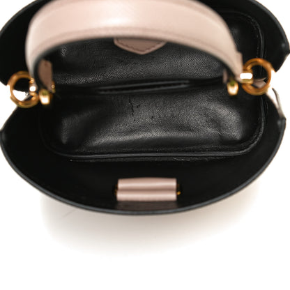 Prada Saffiano Cuir Calfskin Small Panier Bucket Bag Cipria Black 5 of 9