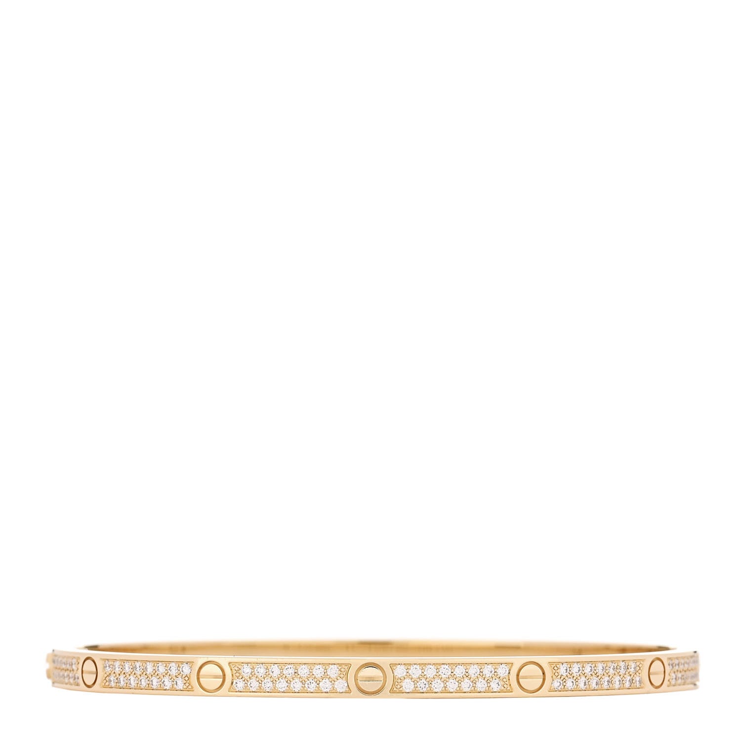 Cartier 18K Yellow Gold Diamond Small LOVE Paved Bracelet 17 2 of 7