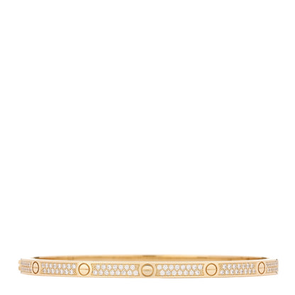 Cartier 18K Yellow Gold Diamond Small LOVE Paved Bracelet 17 2 of 7
