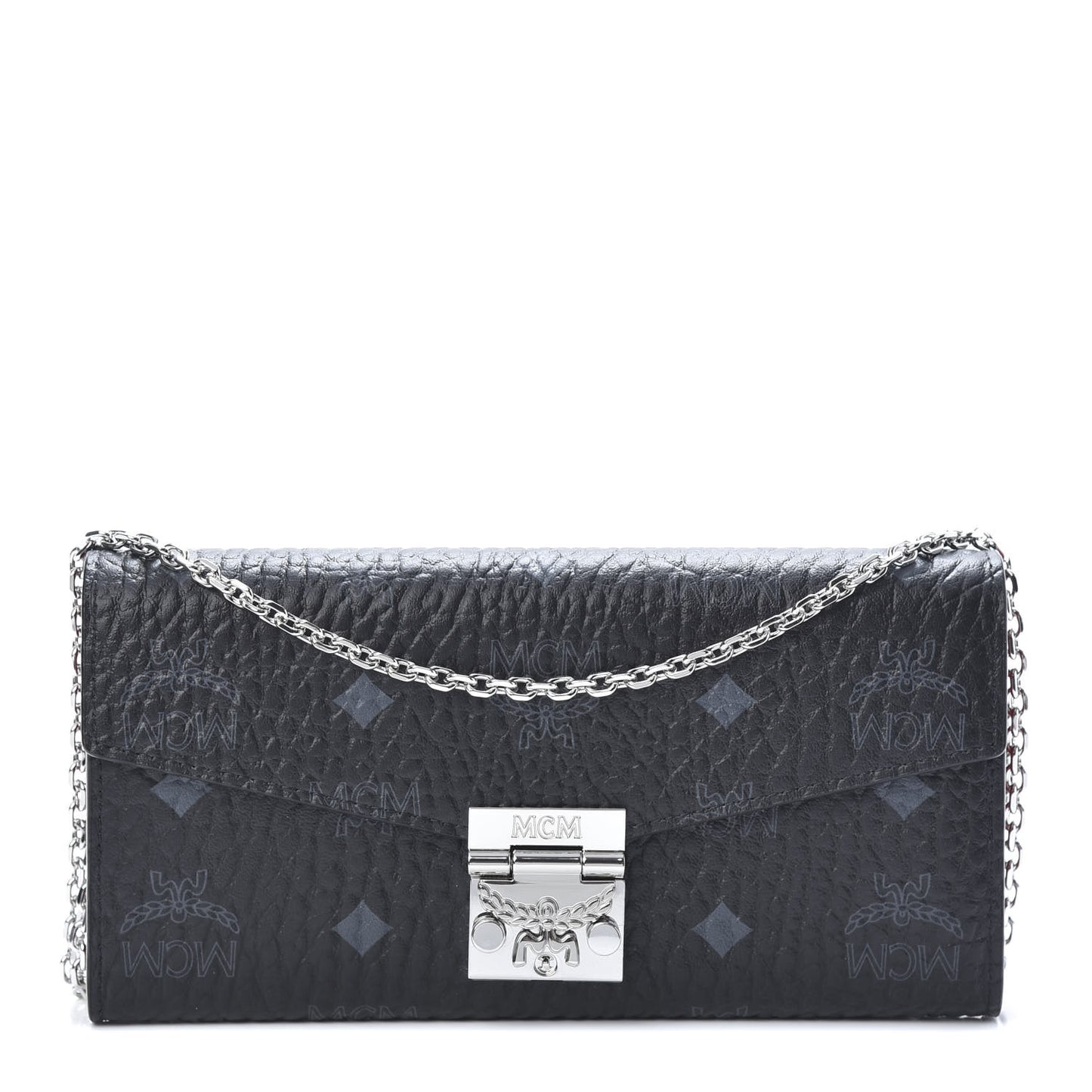 Visetos Large Patricia Wallet On Chain Black