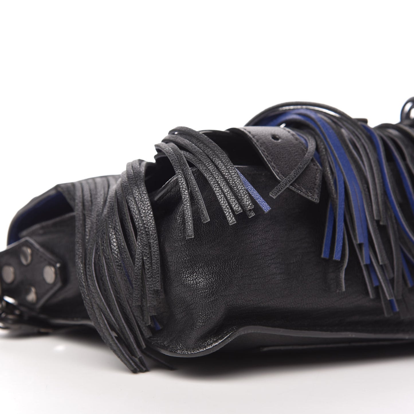 Lambskin Fringe Lux PS1 Satchel Black