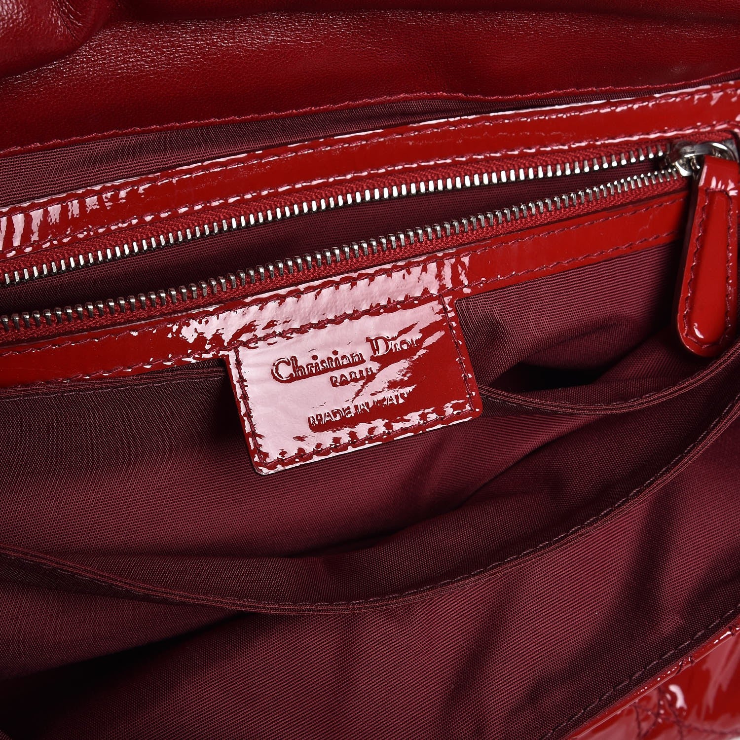 Christian Dior Patent Cannage New Lock Flap Red 5 of 7
