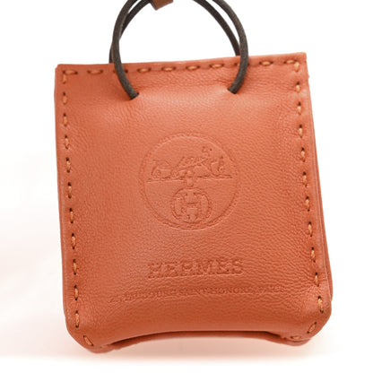 Hermes Milo Lambskin Swift Shopping Bag Charm Feu Gold 3 of 7