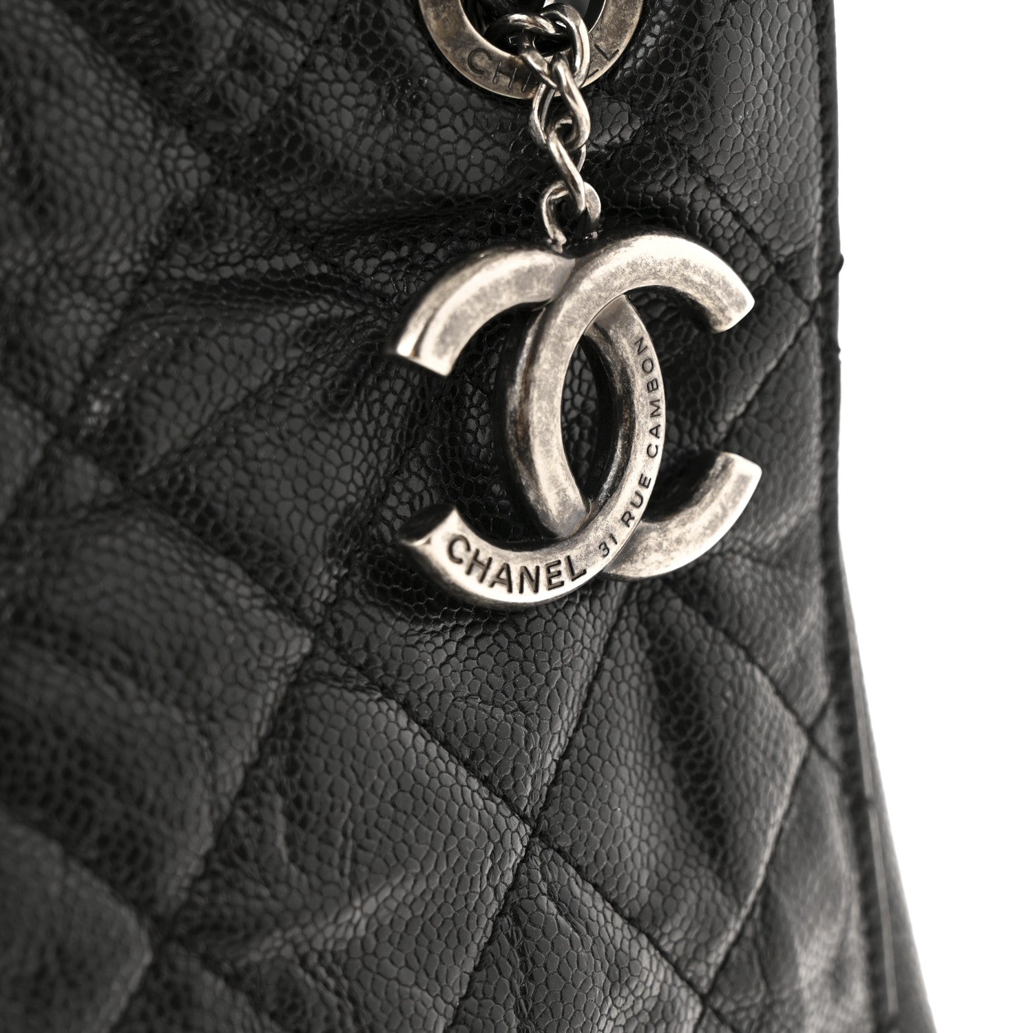 Chanel Crumpled Grained Calfskin CC Crave Tote Black 11 of 11