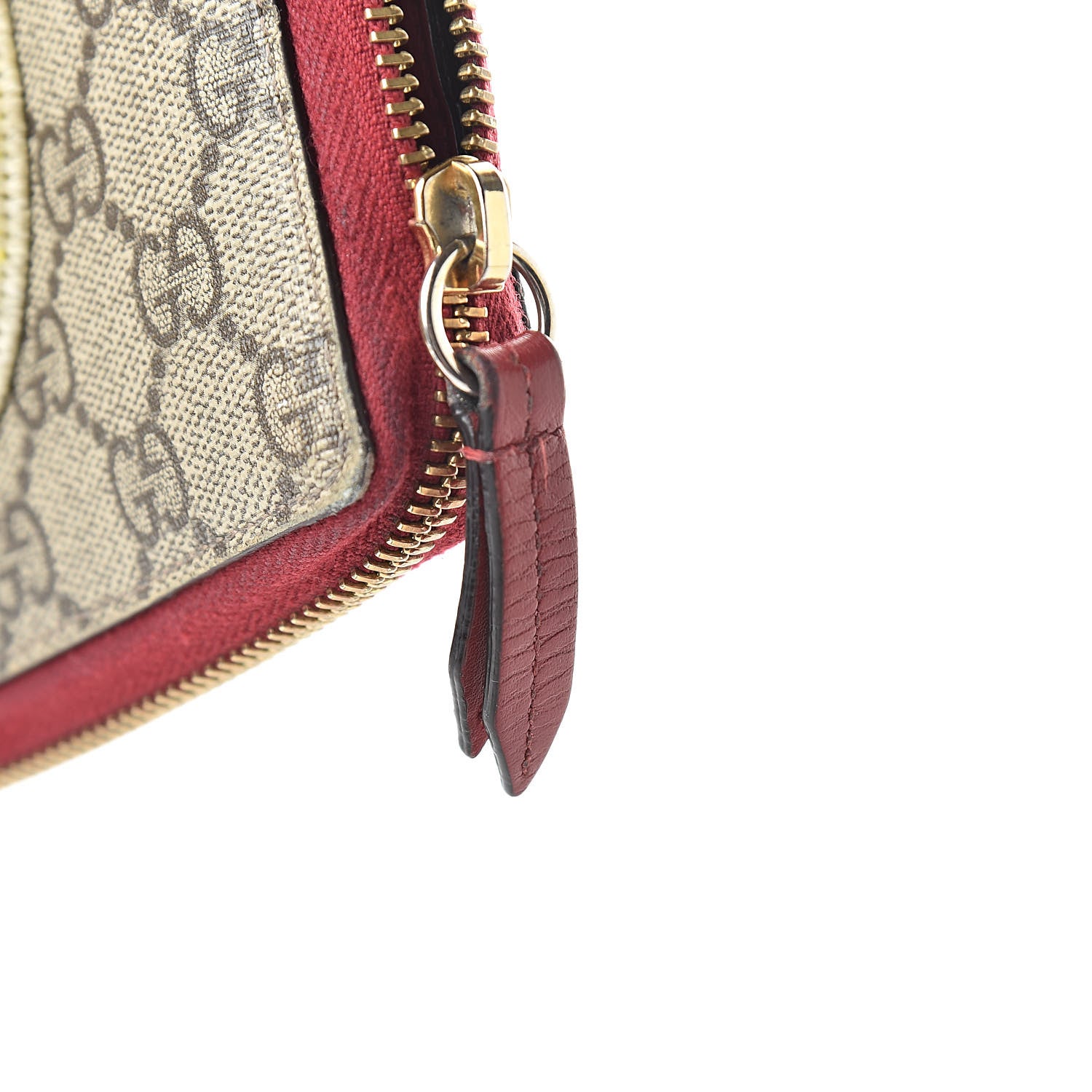Gucci GG Supreme Monogram Embroidered Rainbow Zip Around Wallet Red 9 of 16