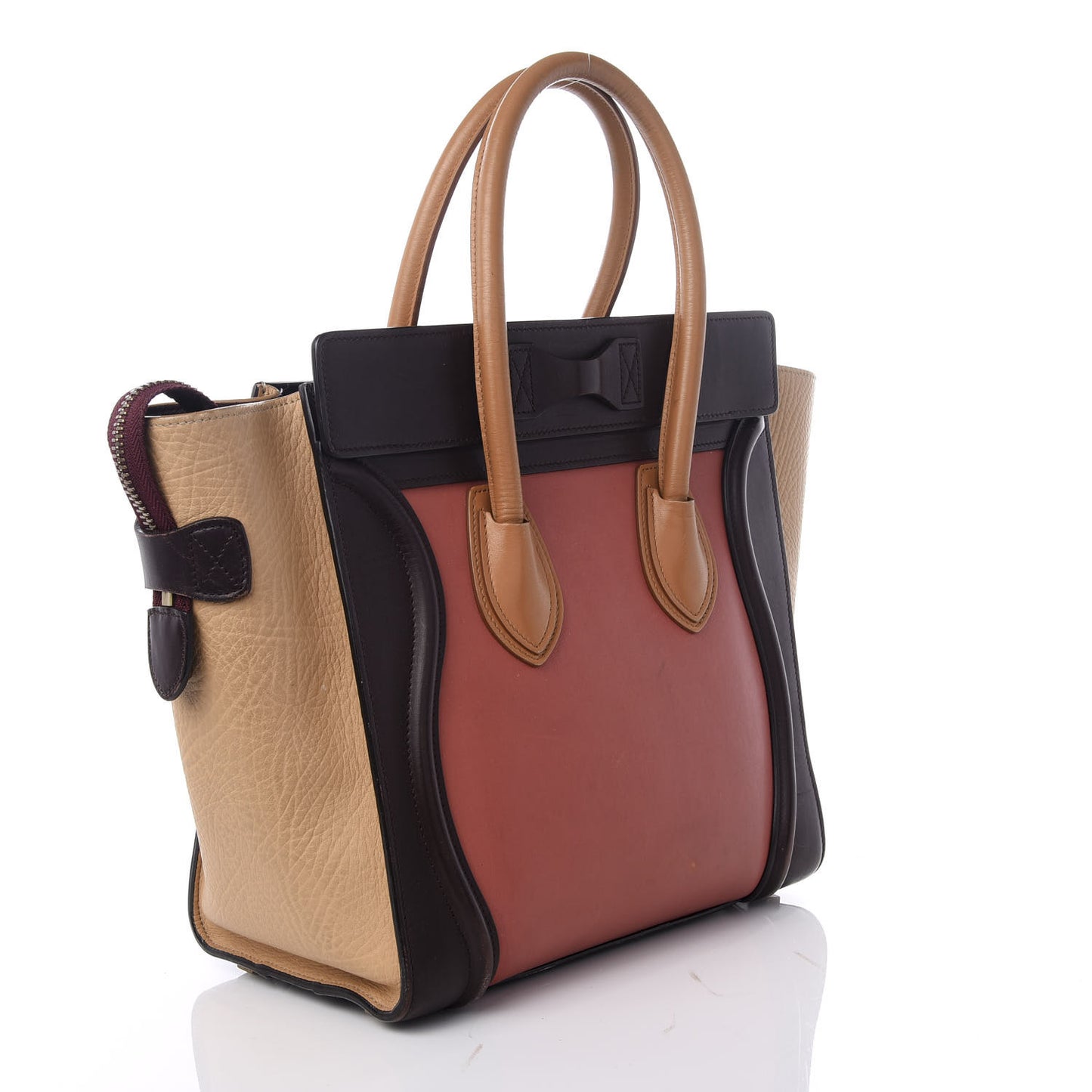 Elephant Calfskin Micro Tri-Color Luggage Terracotta