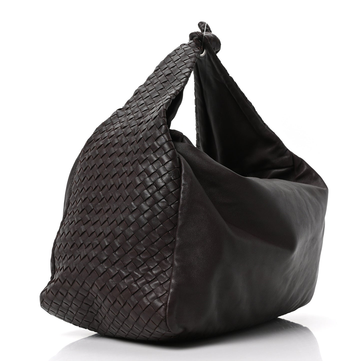Nappa Intrecciato Double Zip Large Hobo Ebano