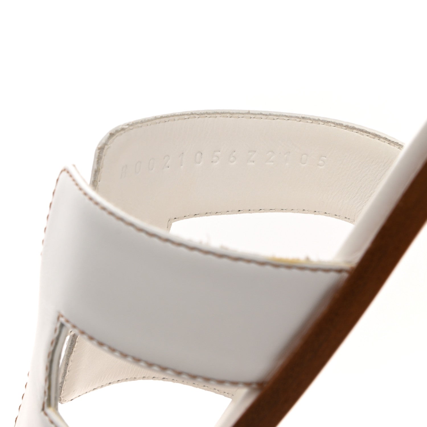 Hermes Box Calfskin Oran Sandals 37 White 6 of 8