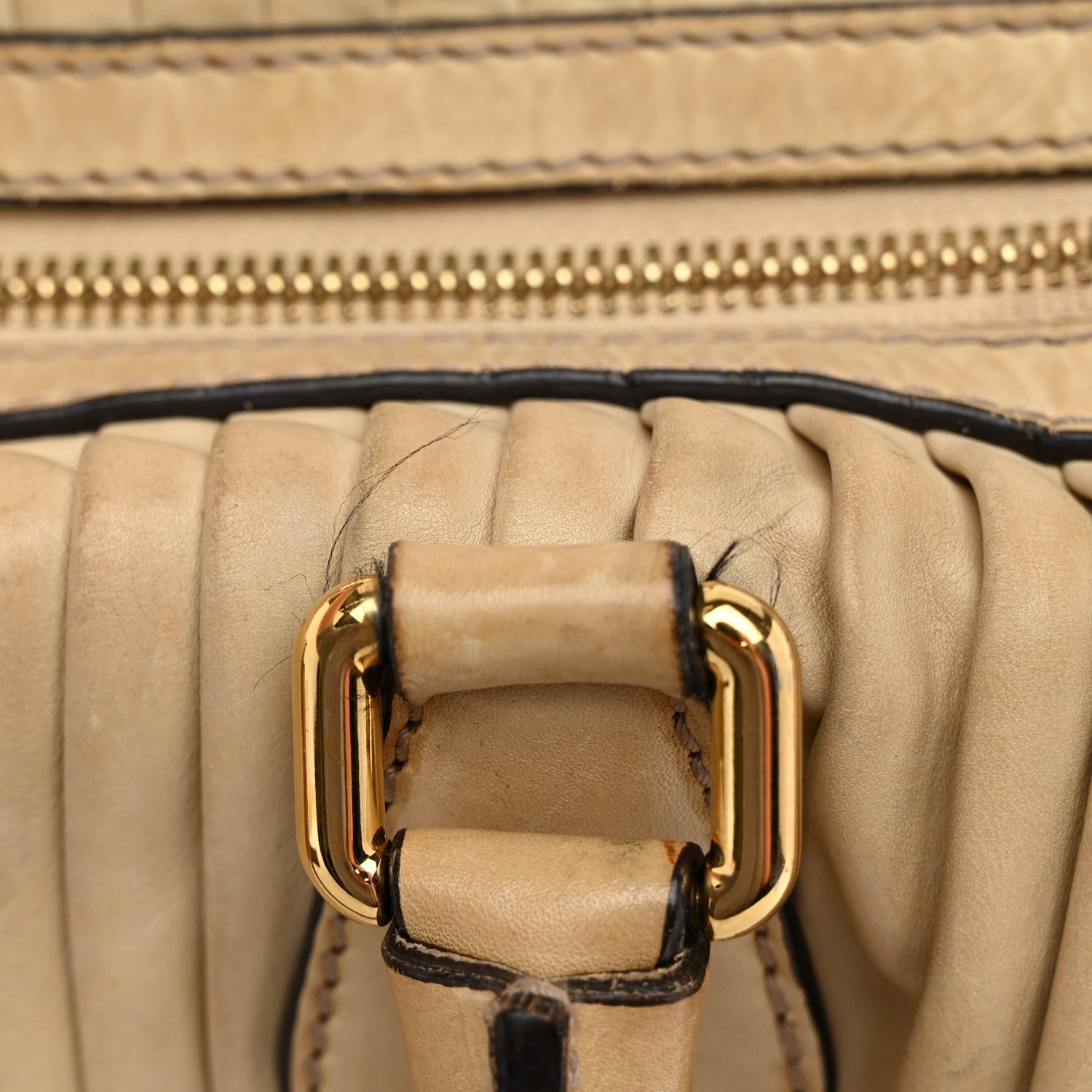 Dolce & Gabbana Calfskin Pleated Miss Gin Ruffle Bowler Tan 12 of 20