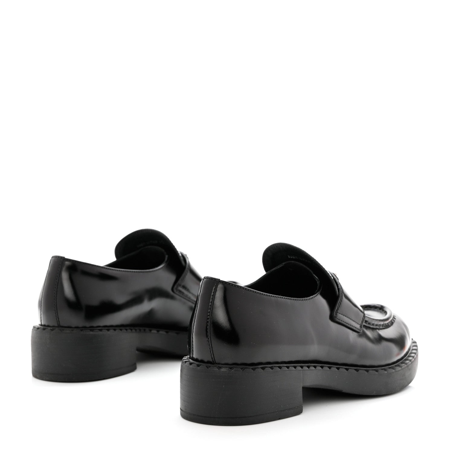 Prada Spazzolato Metal Triangle Logo 50mm Loafers 40 Black 4 of 10