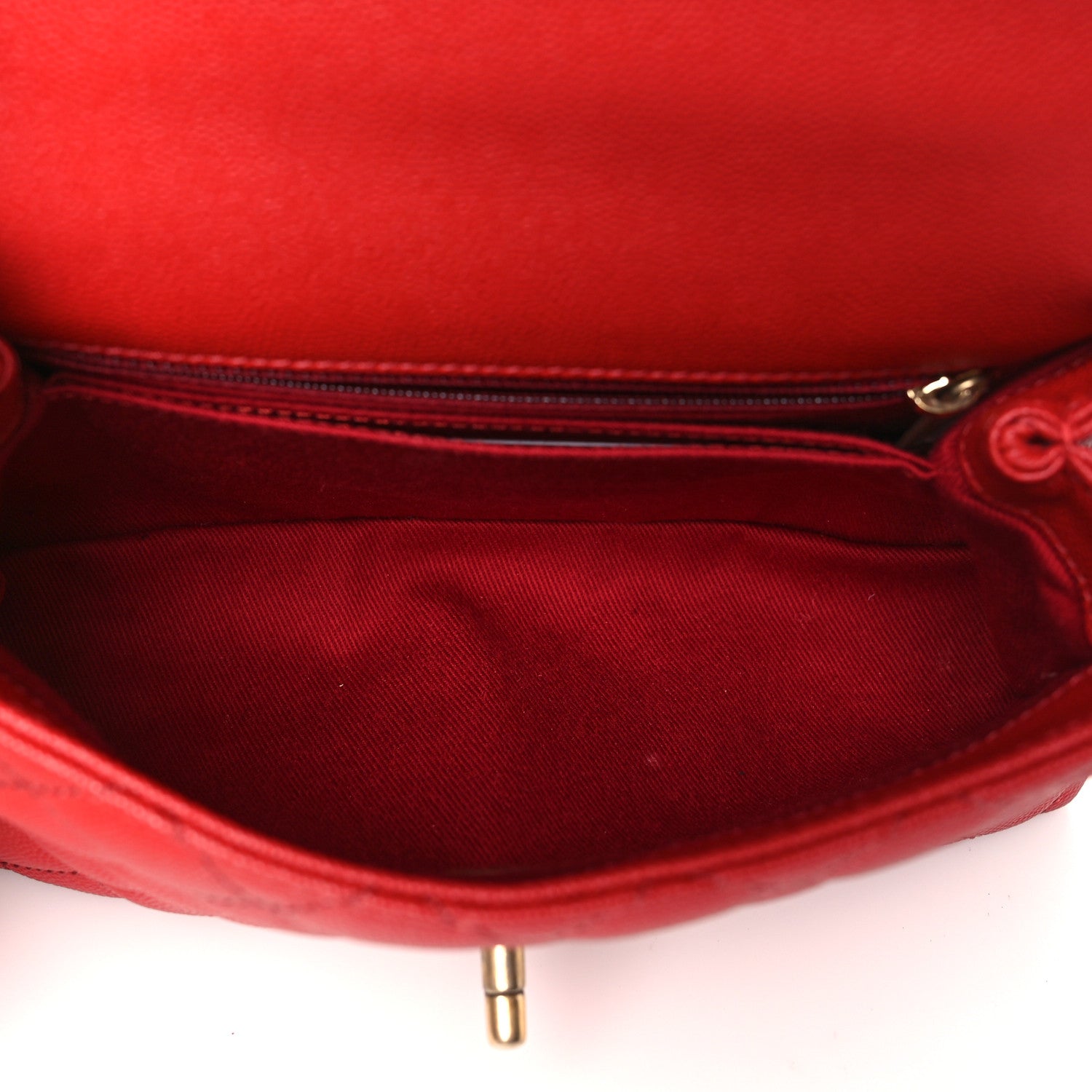 Chanel Caviar Lizard Embossed Quilted Mini Coco Handle Flap Red 5 of 10