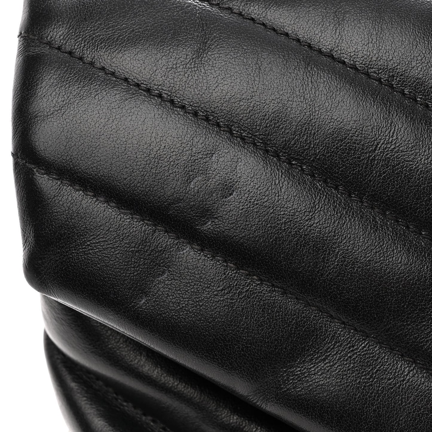 Calfskin Y Quilted Monogram Medium Loulou Chain Satchel Black