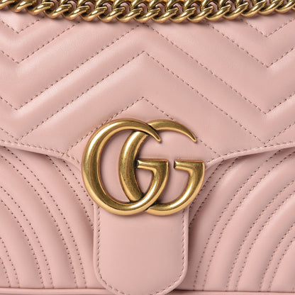 Gucci Calfskin Matelasse Small GG Marmont Shoulder Bag Perfect Pink 10 of 13