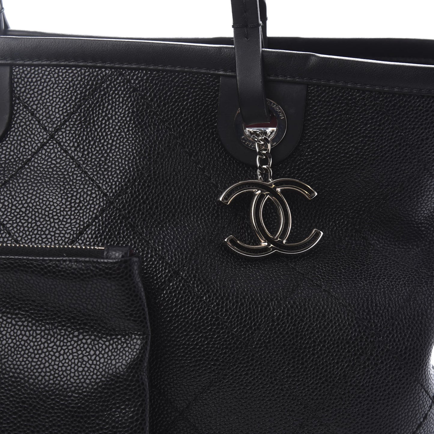 Grained Calfskin Shopping Fever Tote Black