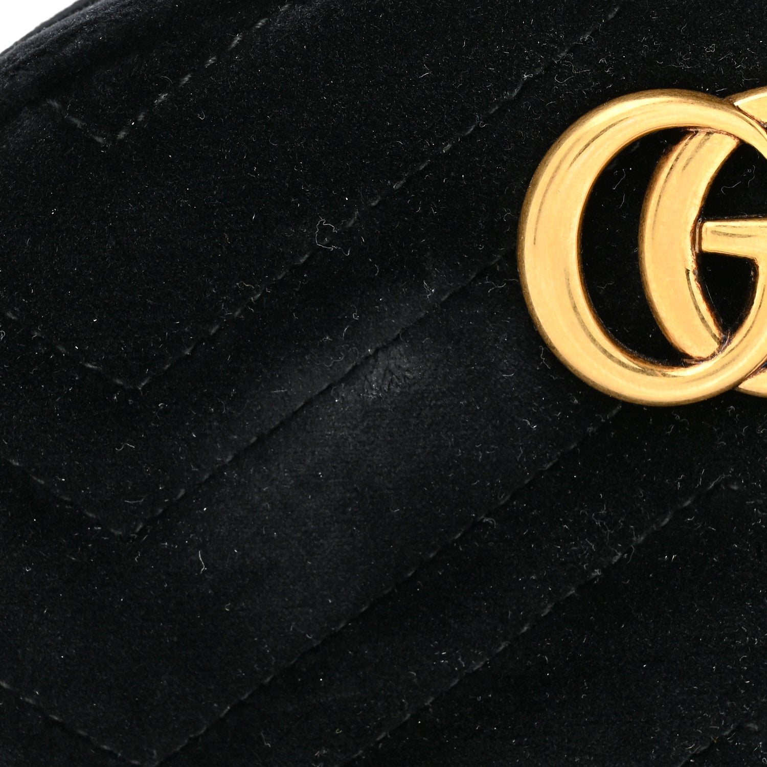 Gucci Velvet Matelasse GG Marmont Belt Bag 75 30 Black 8 of 11