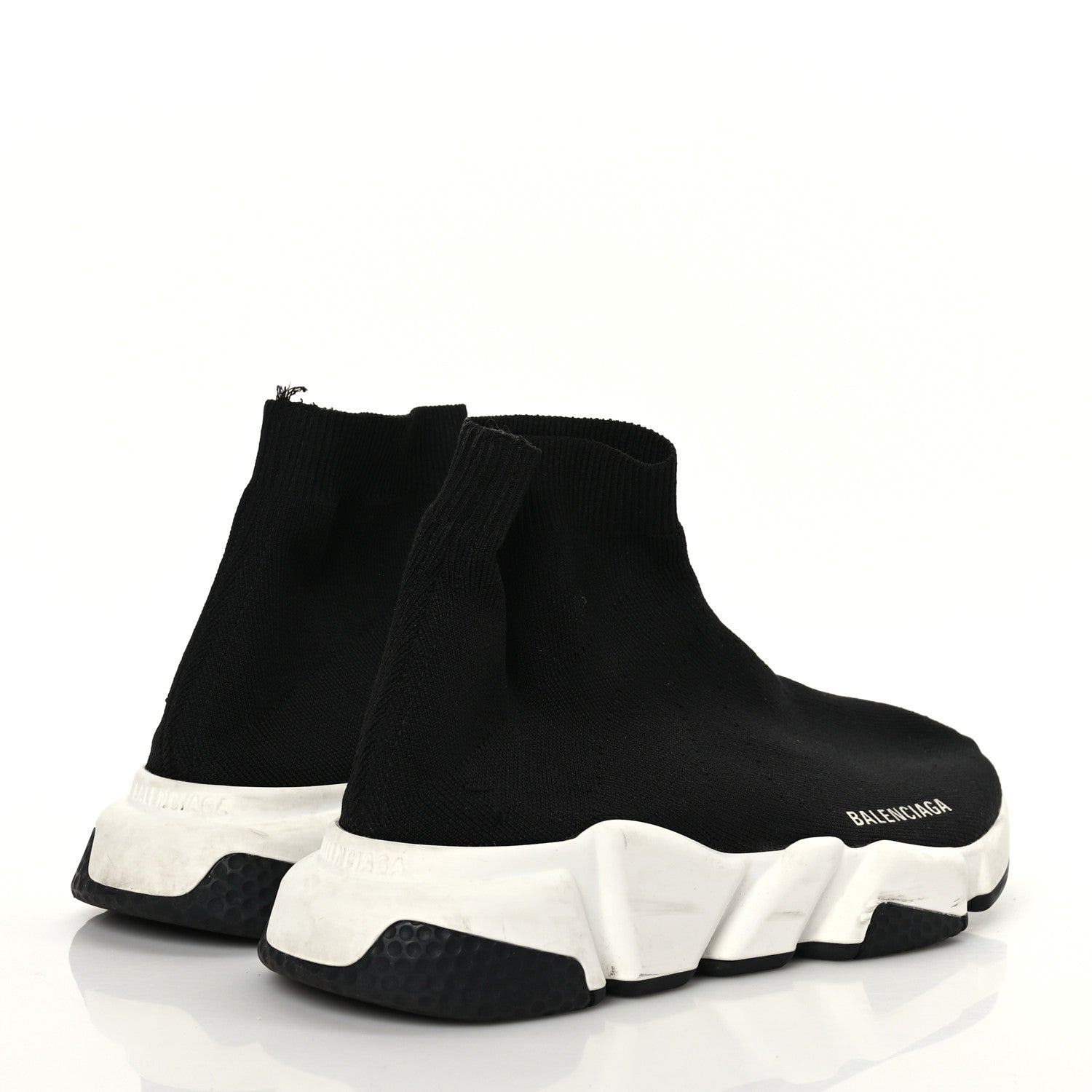 Balenciaga Neoprene Knit Womens Speed Sneakers 39 Black White 4 of 7