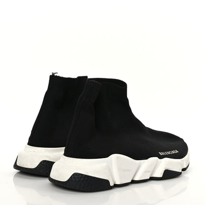 Balenciaga Neoprene Knit Womens Speed Sneakers 39 Black White 4 of 7