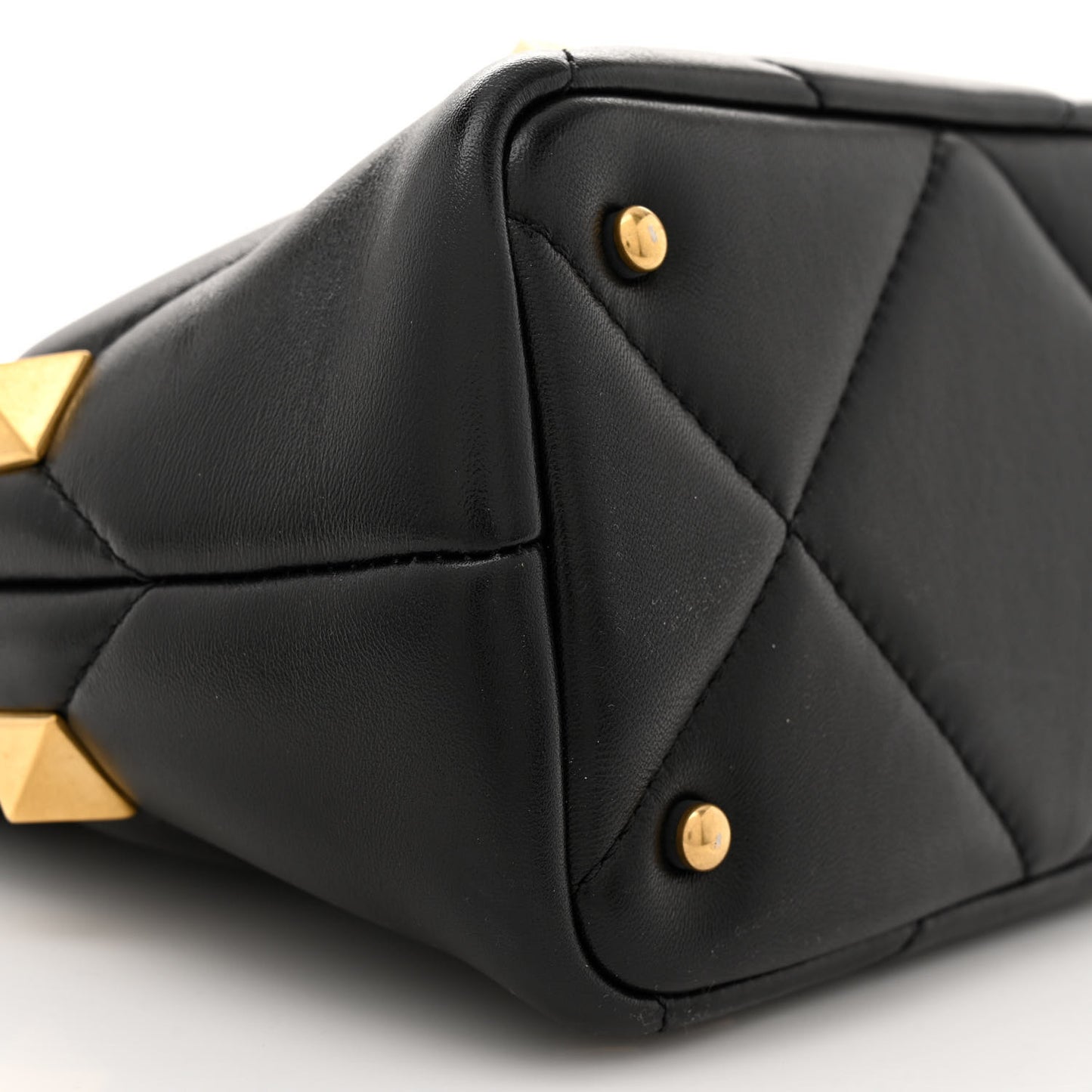 Nappa Small Roman Stud The Handle Bag Black