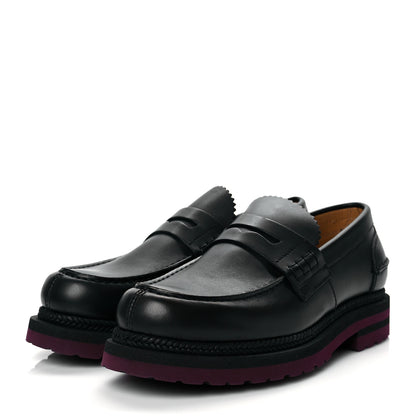 Valentino Garavani Nappa Mens Red Lug Sole Loafers 40.5 Black 2 of 9