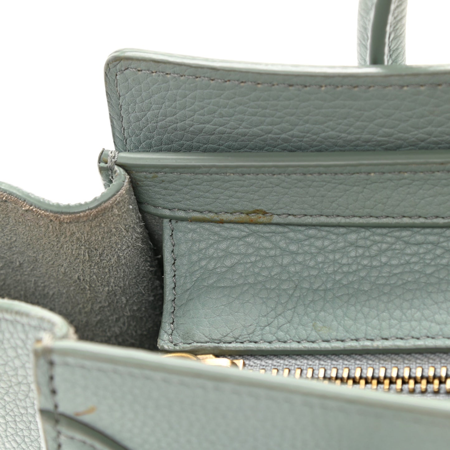 Drummed Calfskin Nano Luggage Almond
