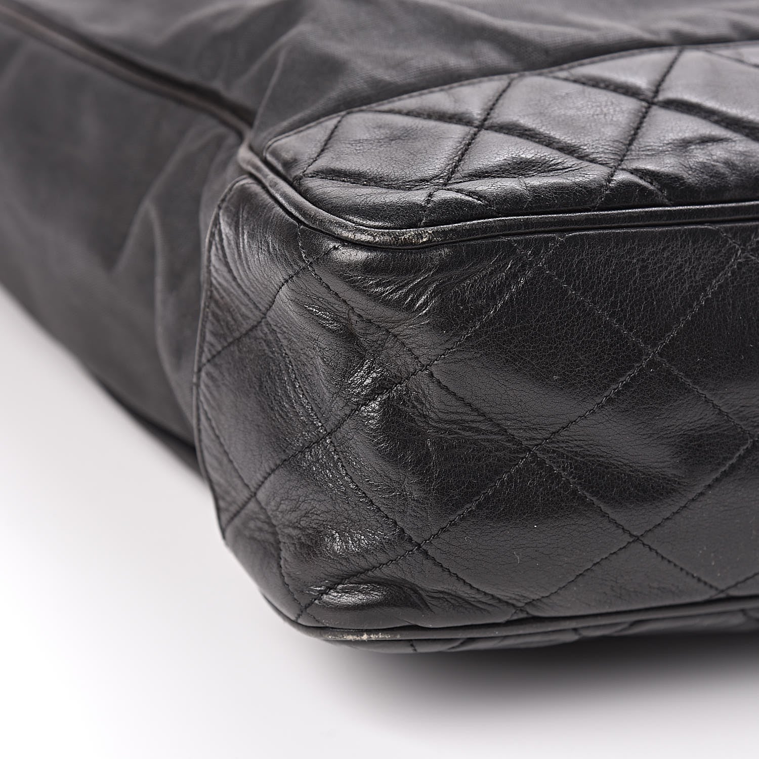 Chanel Canvas Calfskin Shopping Tote Black 13 of 18