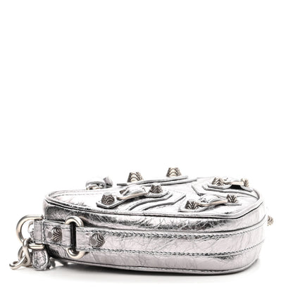 Balenciaga Metallic Agneau Arena Mini Le Cagole Heart Bag Silver 4 of 9