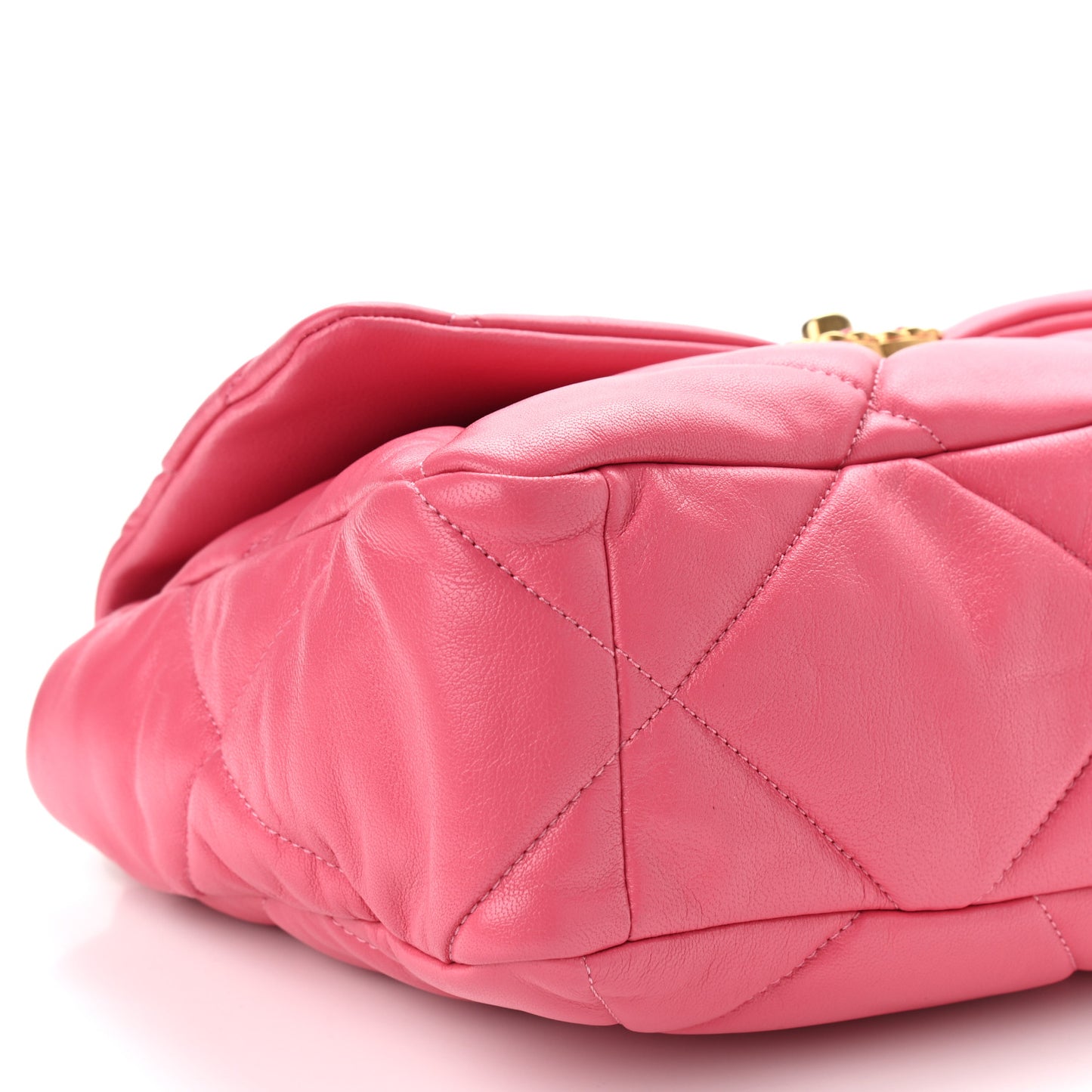 Goatskin Quilted Large Chanel 19 Flap Dark Pink