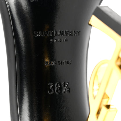 Saint Laurent Patent Calfskin Opyum 110 Sandals 38.5 Black Gold 7 of 8