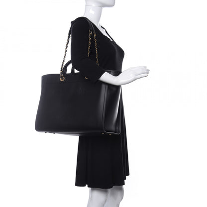 Chanel Calfskin Medium Deauville Tote Black 2 of 9