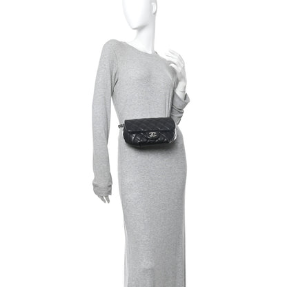 Chanel Calfskin Quilted CC Uniform Flap Belt Bag Black 2 of 10