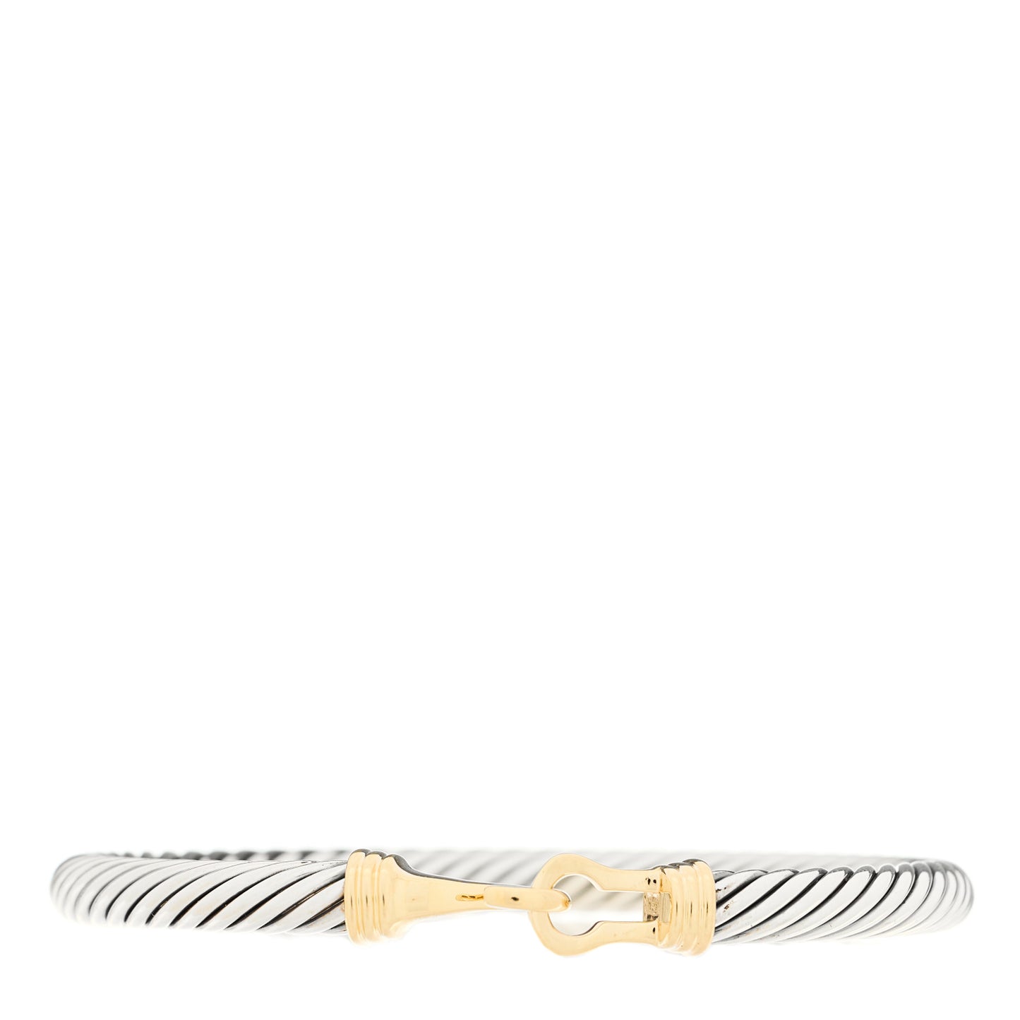 Sterling Silver 14K Yellow Gold 5mm Cable Buckle Bracelet