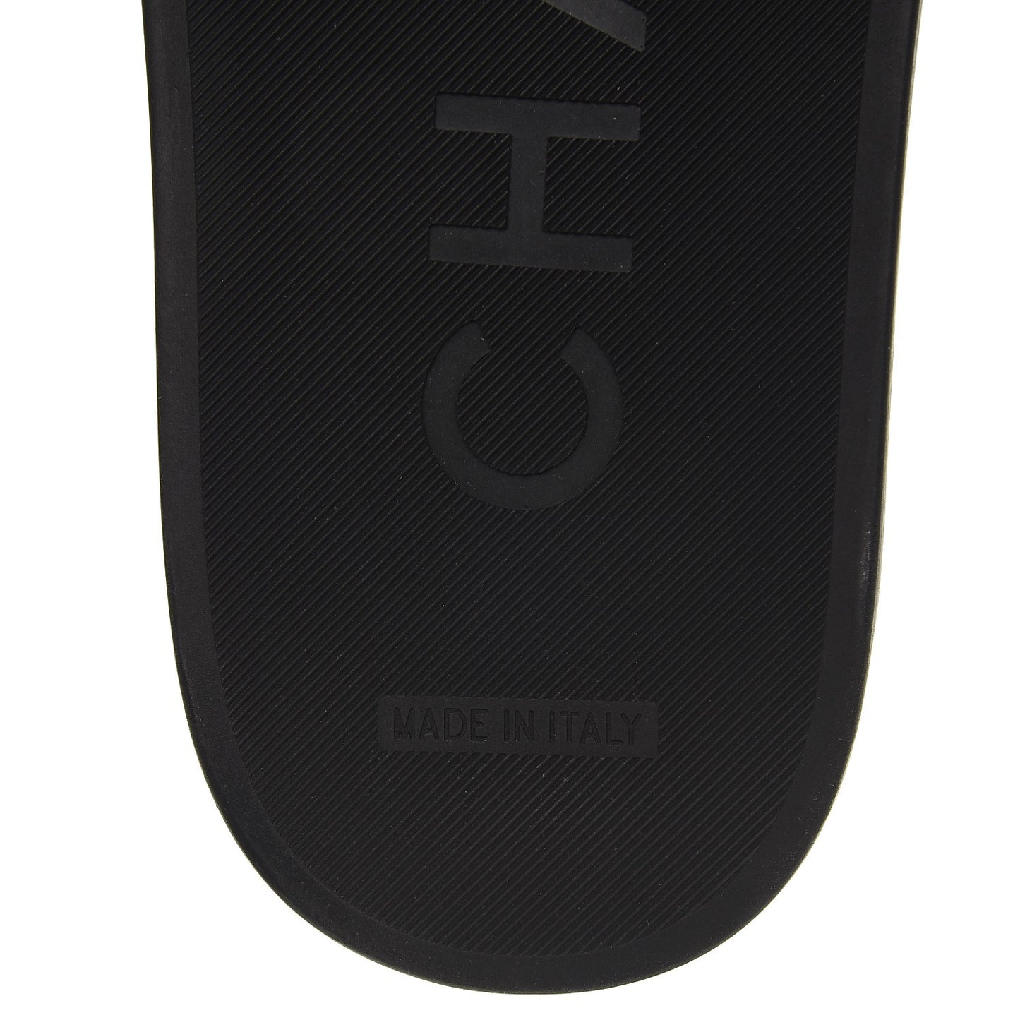 Calfskin Chain Flat Sandals 38 Black
