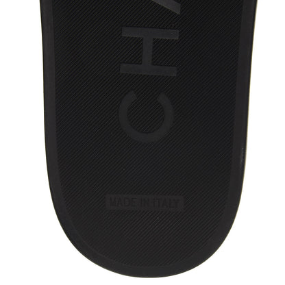 Chanel Calfskin Chain Flat Sandals 38 Black 7 of 9