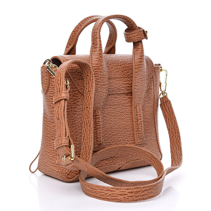 3.1 Phillip Lim 3.1 Shark Embossed Textured Calfskin Mini Pashli Satchel Caramel Cognac 3 of 9