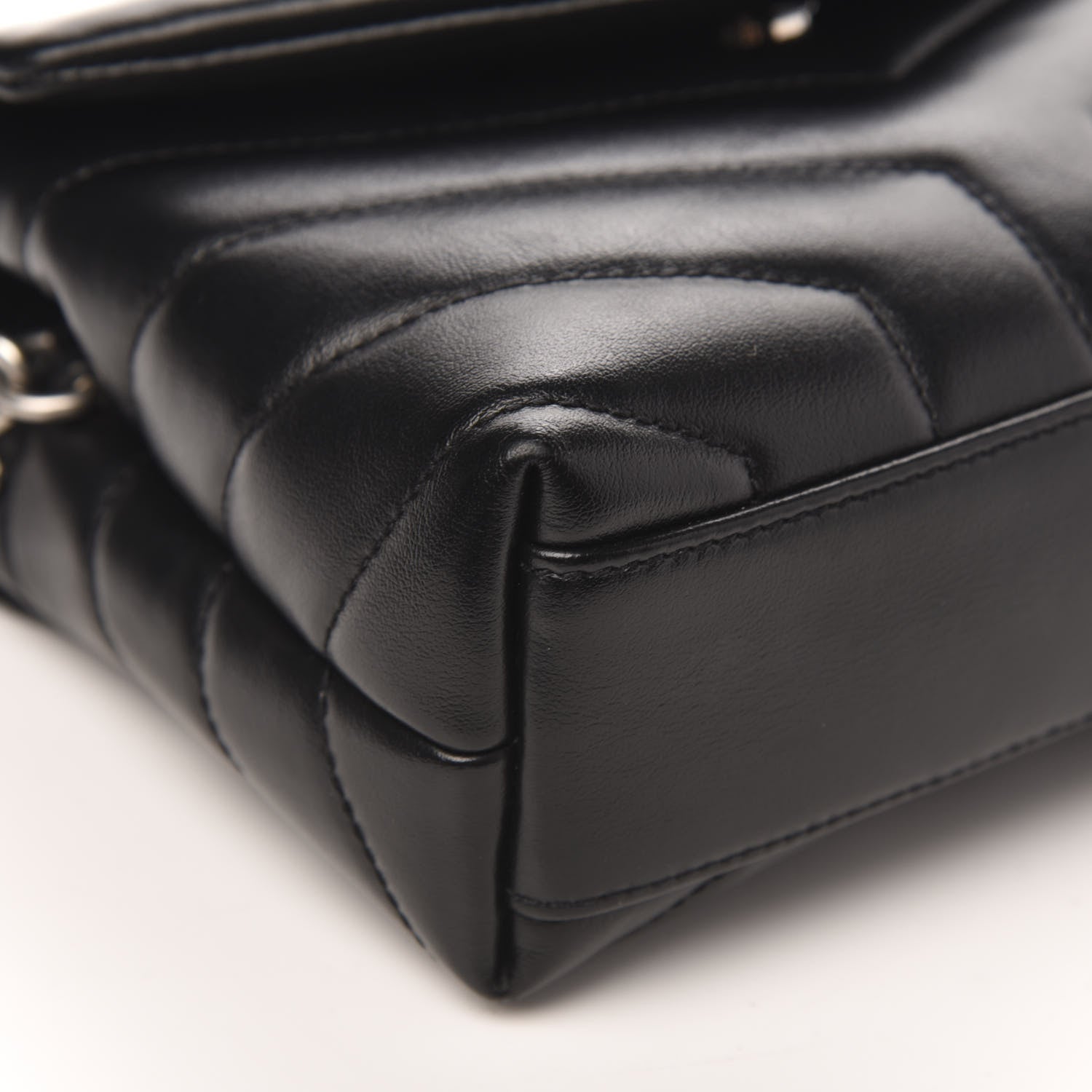 Saint Laurent Calfskin Y Quilted Monogram Toy Loulou Crossbody Bag Black 8 of 14