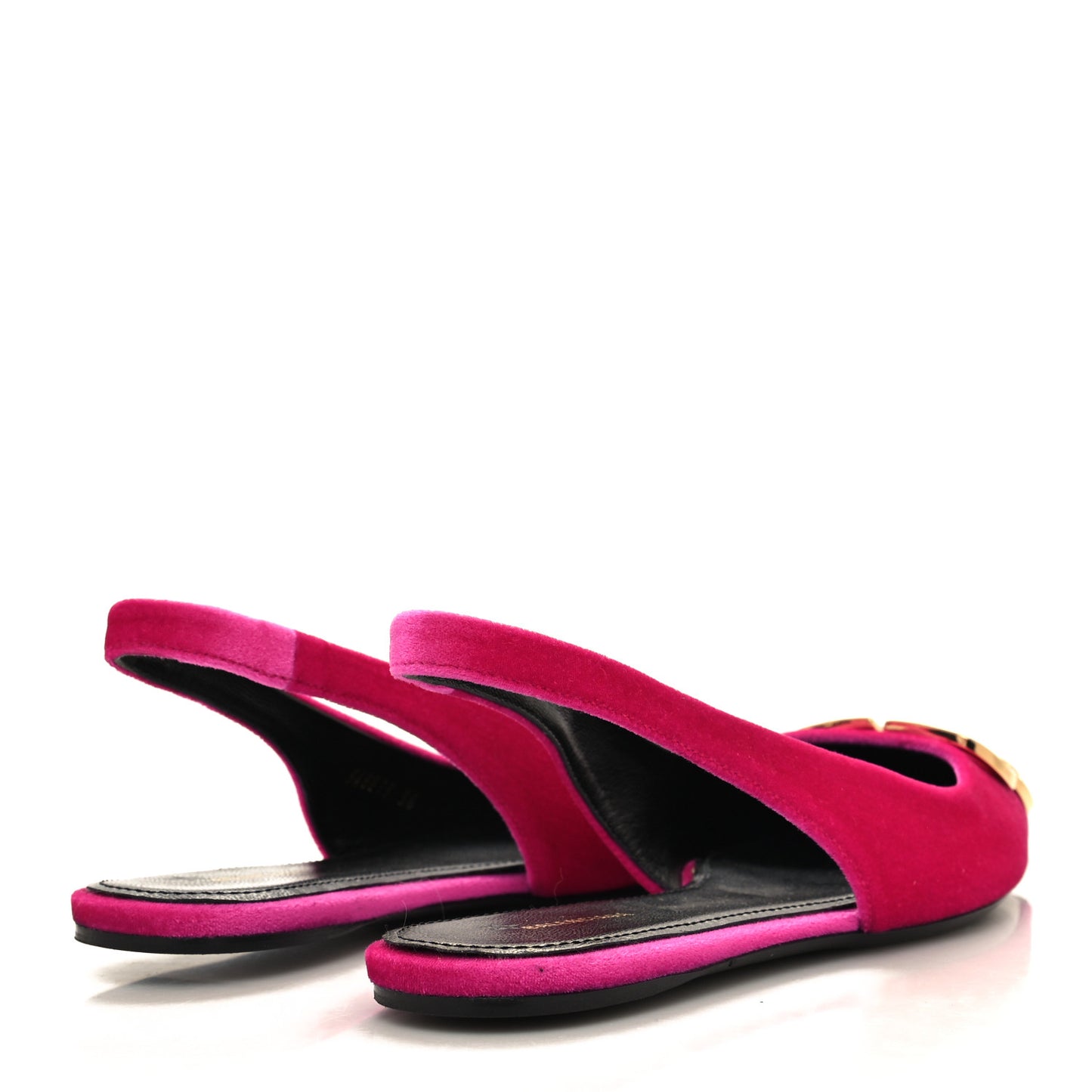 Velvet BB Knife Pointy Toe Slingback Flats 36 Pink