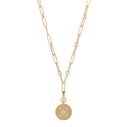 Roberto Coin 18K Yellow Gold Diamond Venetian Princess Small Medallion Pendant Necklace 1 of 6