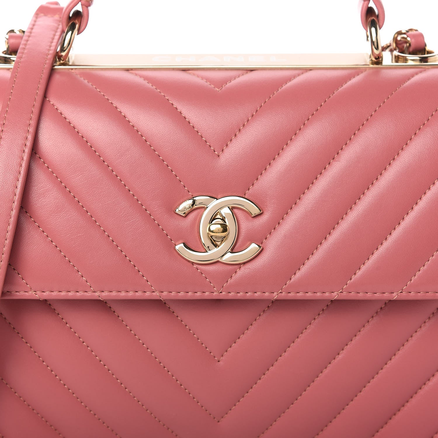 Chanel Lambskin Chevron Quilted Small Trendy CC Dual Handle Flap Bag Light Pink 11 of 15