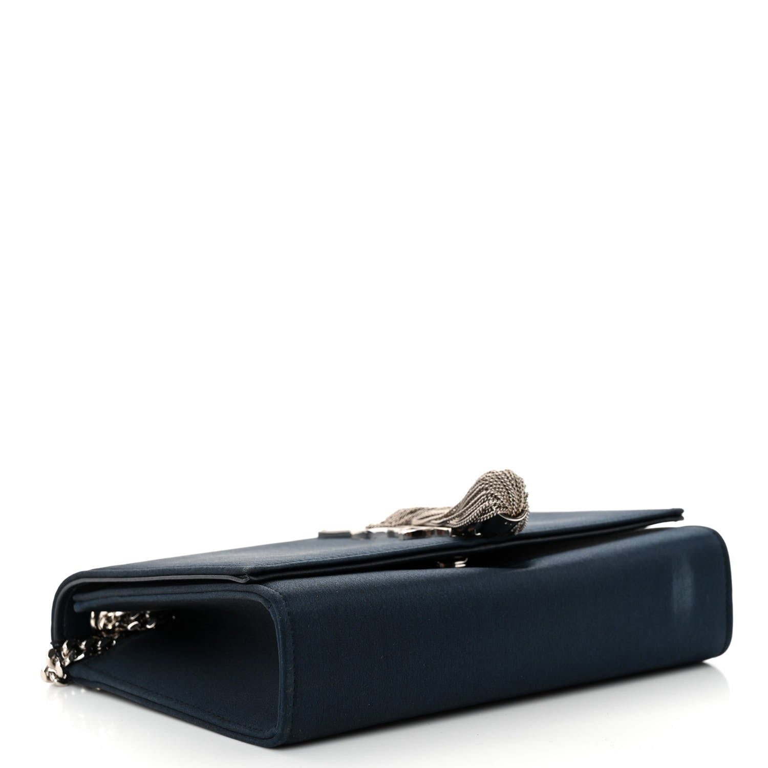 Saint Laurent Satin Small Classic Monogram Kate Tassel Satchel Navy Blue 4 of 11